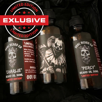 3x ‘Horror/Halloween Theme’ LIMITED EDITION Beard Oil Set🧟‍♂️Just 200 Sets EVER Made!