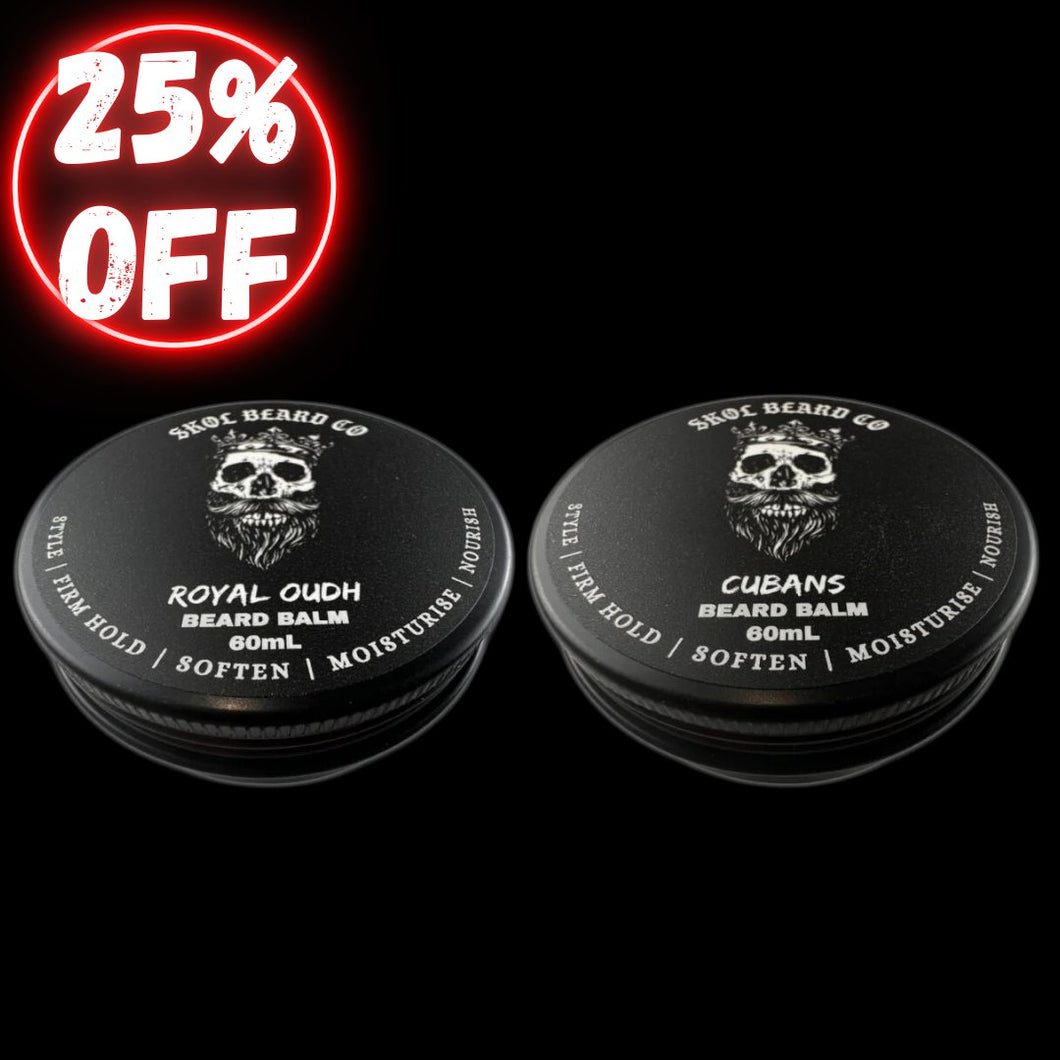 Beard Balm Duo 2x60mL (choose from 17 fragrances)