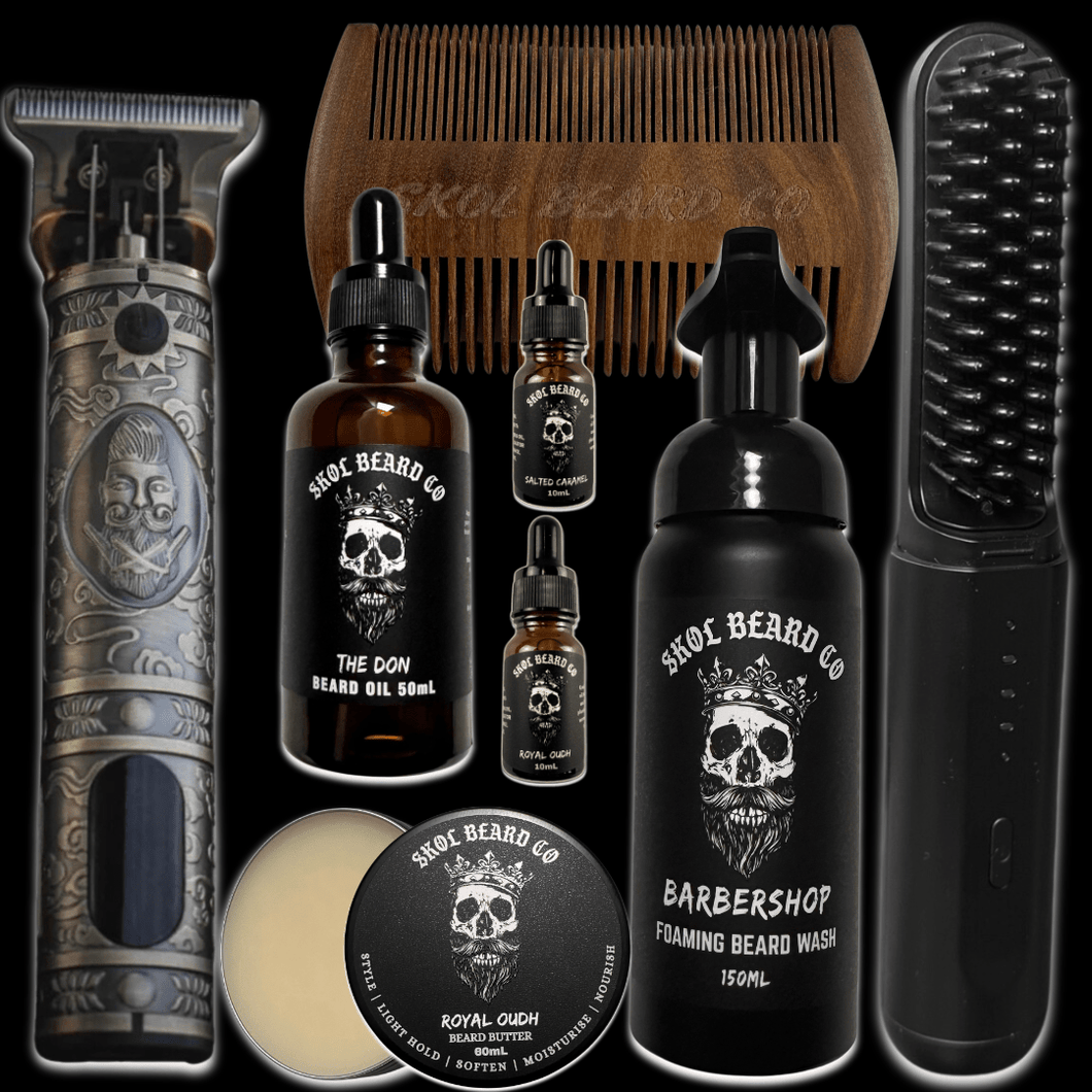 Complete Beard Grooming Kit (Wireless Beard Straightener & Trimmer)