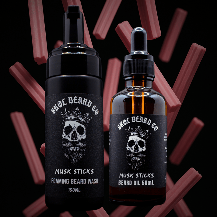 Skol's 'Musk Sticks' Beard Care - Pink Musk, Soft Vanilla, Cotton Cand ...