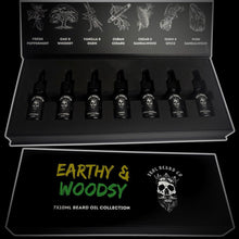 Load image into Gallery viewer, The &#39;EARTHY &amp; WOODSY Collection&#39; 7x10mL Premium Beard Oil (LIMITED STOCK)
