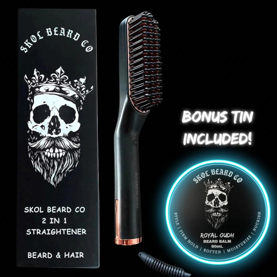 Beard/Hair Straightener - 2 in 1 (BONUS 60mL Tin Included)