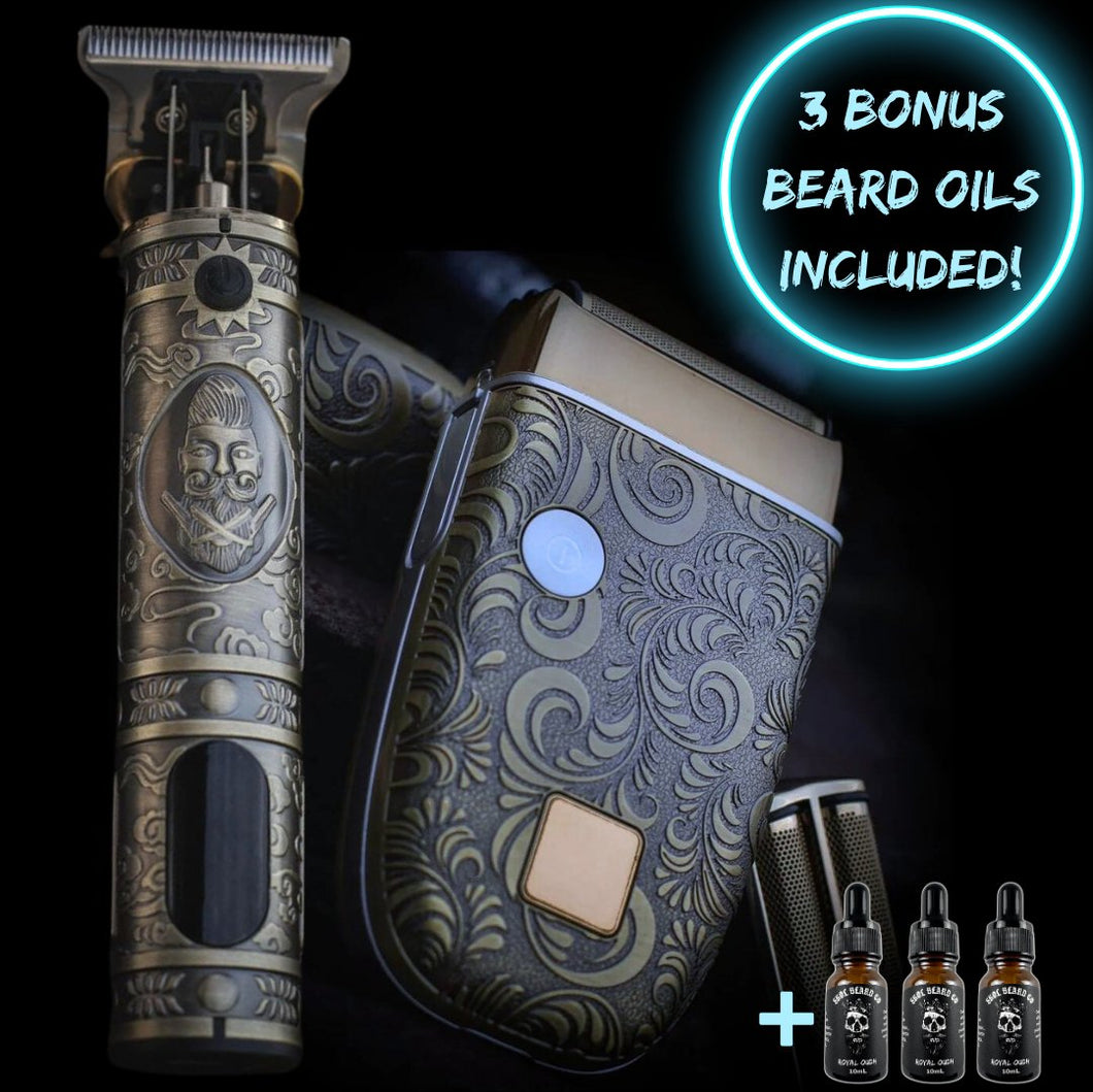 Foil Shaver + Beard Trimmer Duo (Bonus Premium Beard Oil x3)